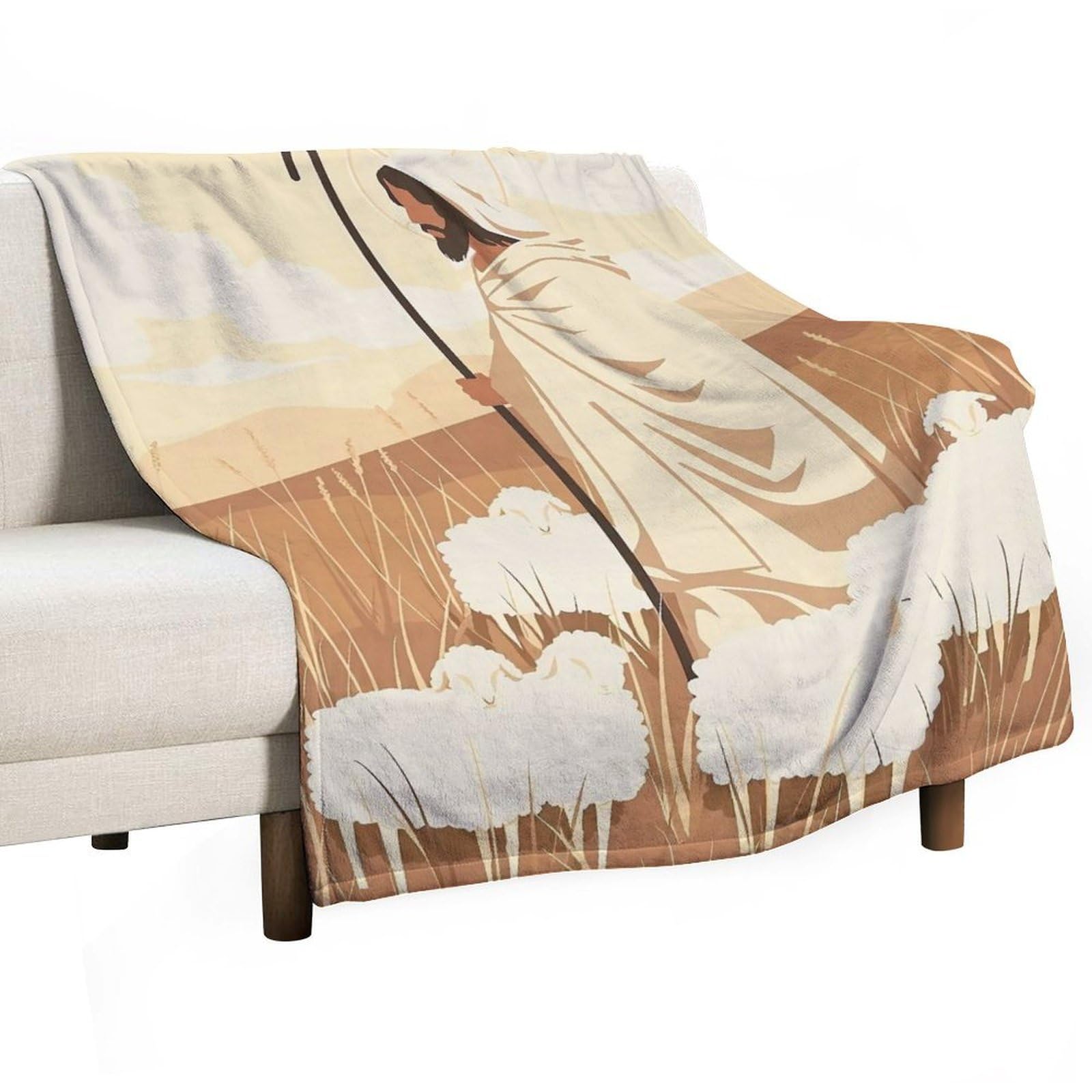 YHGSREUOH The Good Shepherd 02 Flannel Blankets Fleece Soft Throw Lightweight Plush Gifts for Couch, Bed, Cozy Sofa Plush, Chair, Lovers 80x100cm(30x40in)