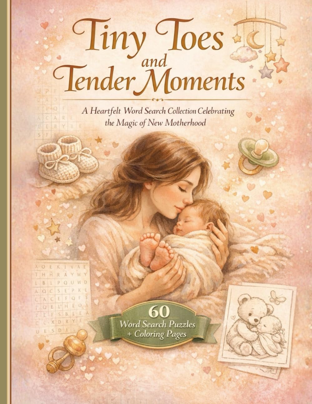 Tiny Toes and Tender Moments Word Search for Moms: A Heartfelt Puzzle and Coloring Book Celebrating New Motherhood with 60 Relaxing Word Searches and ... for Moms, Moms-to-Be, and Baby Shower Gifts