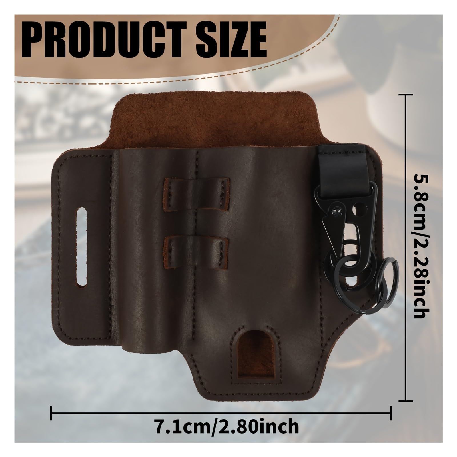 Secateur Holster Guaina multiuso for cintura Organizer tascabile in pelle con fondina for torcia, penna e chiavi for uso quotidiano all'aperto della