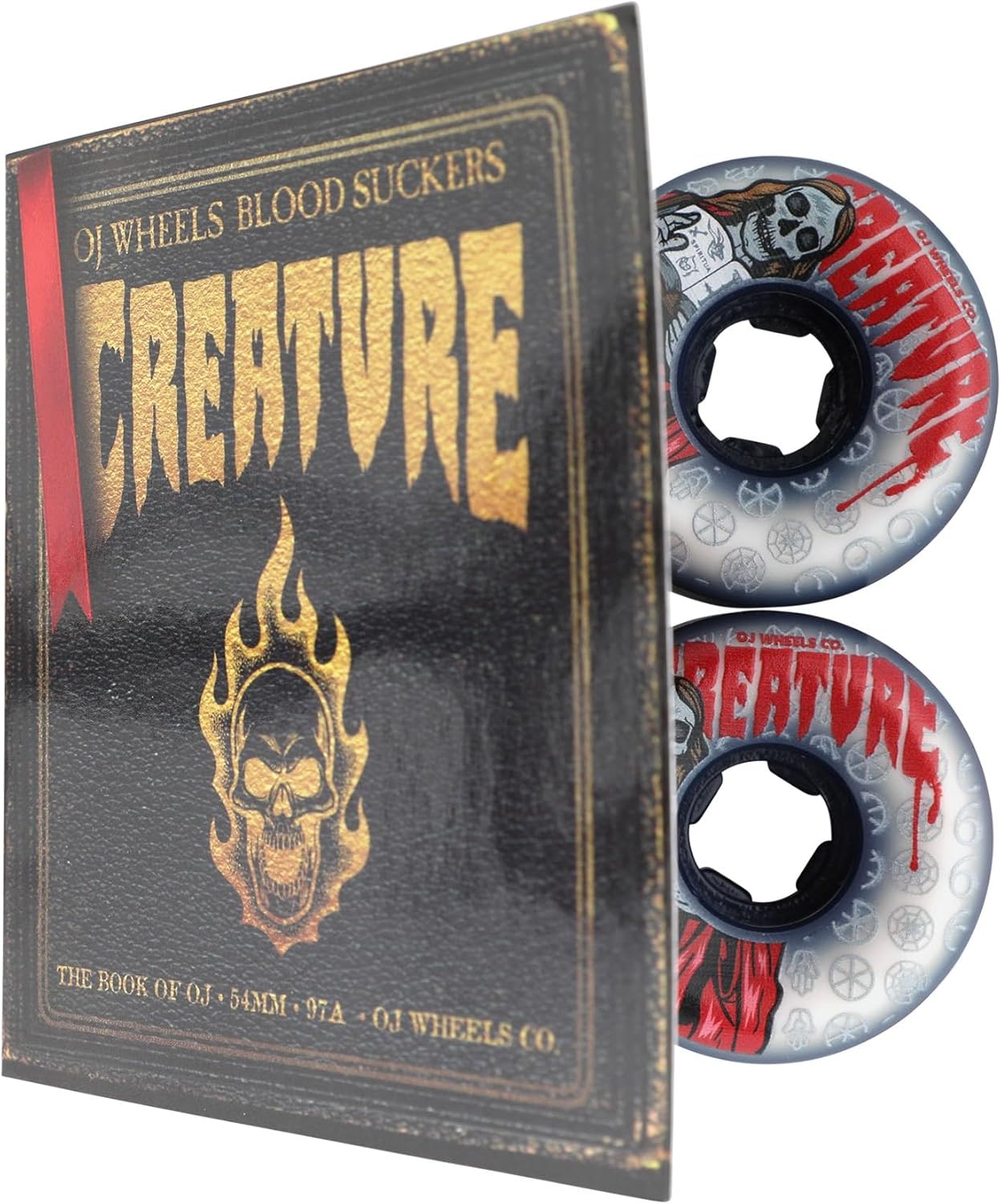 OJ 54mm The Book of Bloodsuckers White 97a Skateboard Wheels