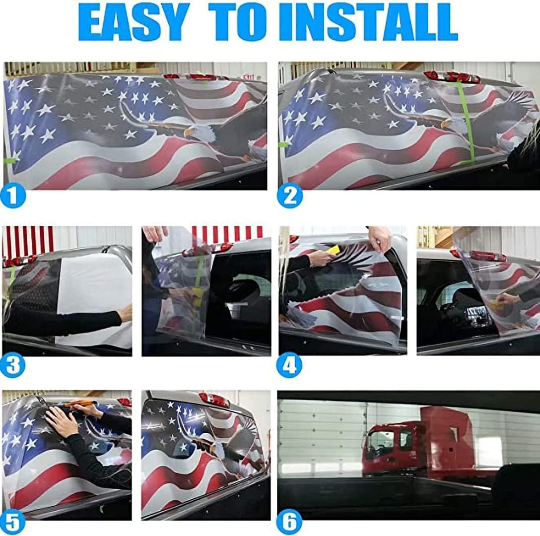Camion lunotto posteriore Un gruppo di cavalli che corrono lungo il fiume Pittura Decalcomanie grafiche Pickup Car Rear Window Stickers 58 "x 18" Truck Back Window Film perforato vinile finestra