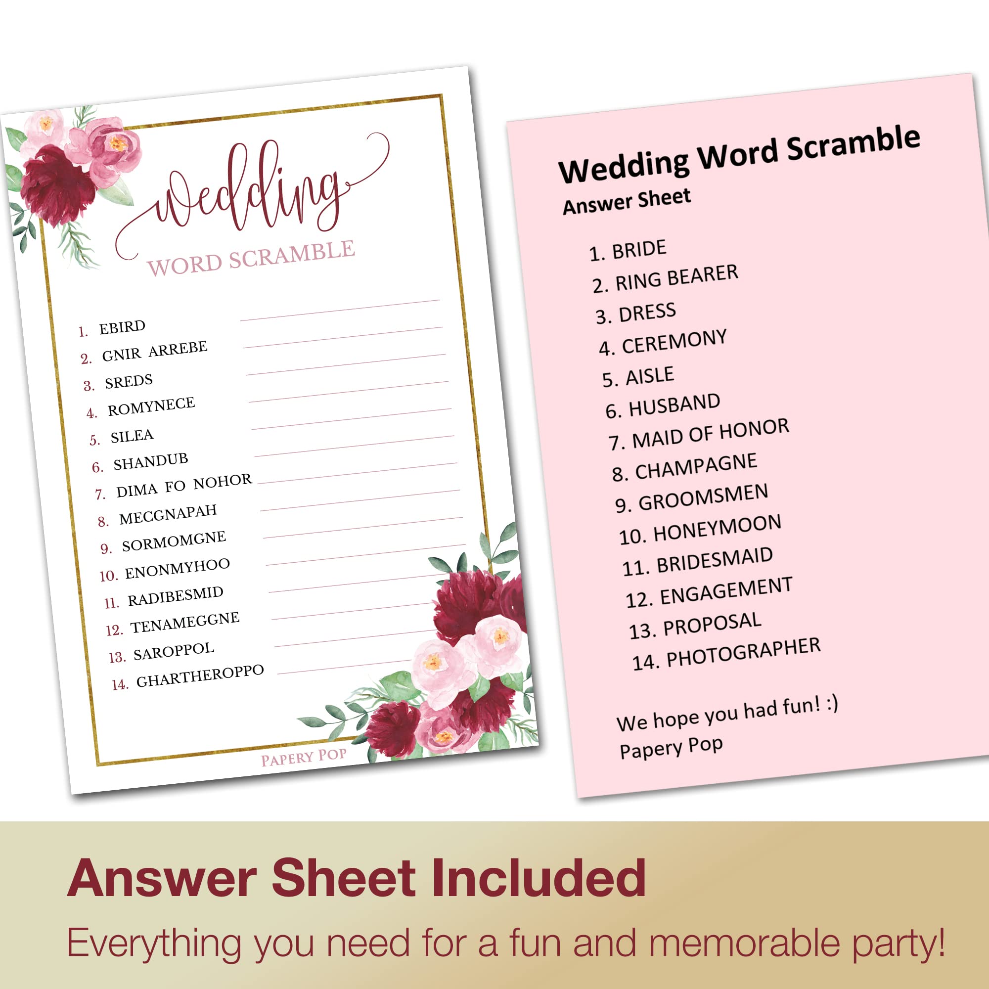 Bridal Shower Games Paper Luxe