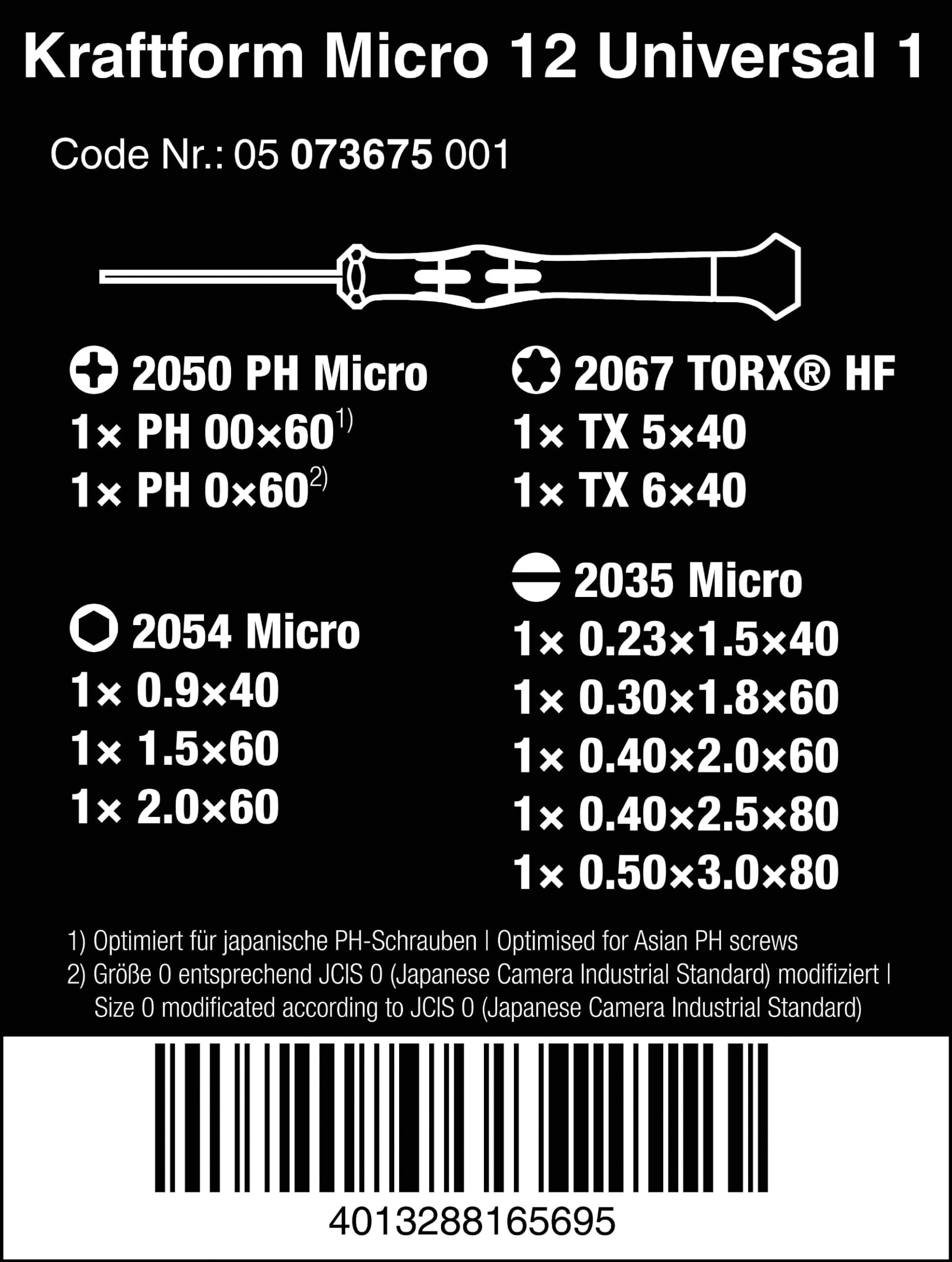 Wera Kraftform Micro Screwdriver Set - 12 Piece -2 Wera Kraftform Micro Screwdriver Set - 12 Piece -2