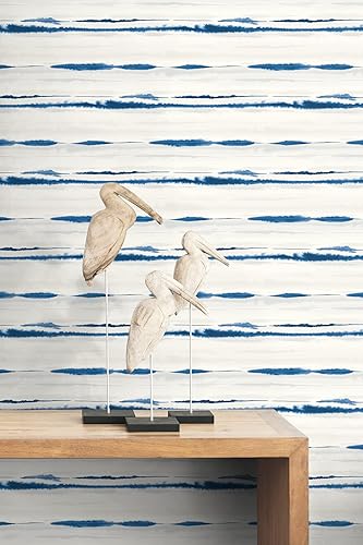 Miniatura 5 de Lillian August Luxe Haven Horizon Stripe - Papel tapiz para despegar y pegar (azul Oasis)