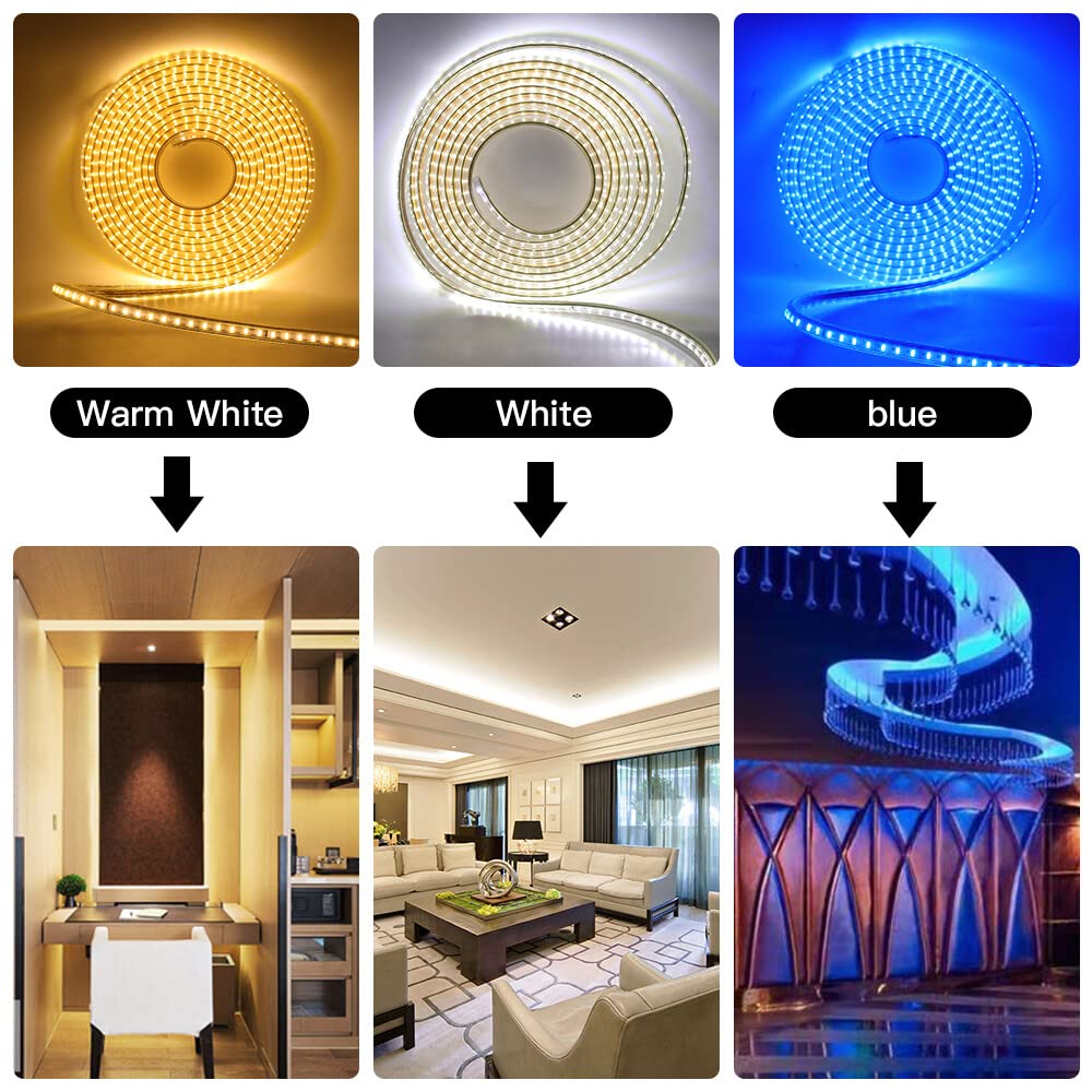 XUNATA Tira de LED Regulable 3014 Impermeable IP65 con Remoto& Controlador WiFi, La Aplicación Tuya Funciona con Alexa/Asistente de Google/Smart Thing (16m, Blanco Cálido)