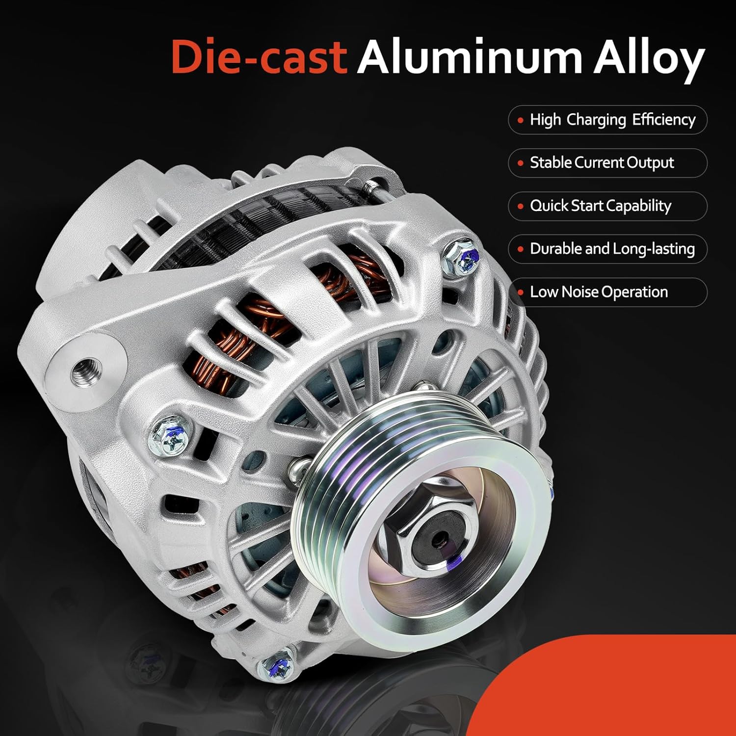 New Alternator Compatible with 2001-2005 Honda Civic Acura EL 1.7L L4, Replacement for 31100-PLM-A01 06311PLM505RM AHGA50 400-48035 A005TA6991A 7091 7191 ZC 13893N