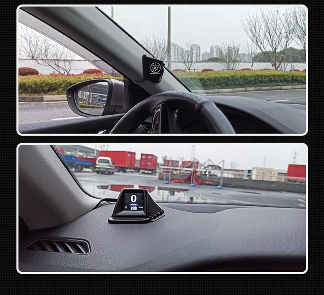 Wyświetlacz OBD2 HUD, Asudaro, wyświetlacz HUD, OBD2 AP-1, podwójny system GPS, kolumna A, licznik kroków, automatyczne ostrzeżenie o przekroczeniu kilometrów, kolor czarny