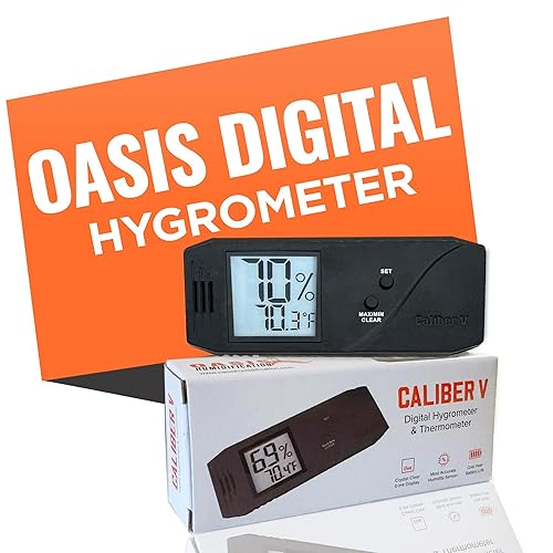 Oasis Caliber V Digital Hygrometer and Thermometer - Slim Hygrometer