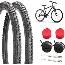 2-Pack 26" Foldable Bike Tire Set 26x1.95 / 26x2.125 - Complete 8-Piece Kit with Inner Tubes, Rim Strips & Tire Levers - Universal Replacement for Adult MTB, Beach Cruisers & Mountain Bikes