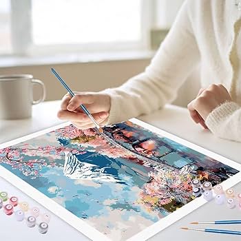 Amazon.co.jp: 桜 数字油絵 数字キット塗り絵 手塗り DIY