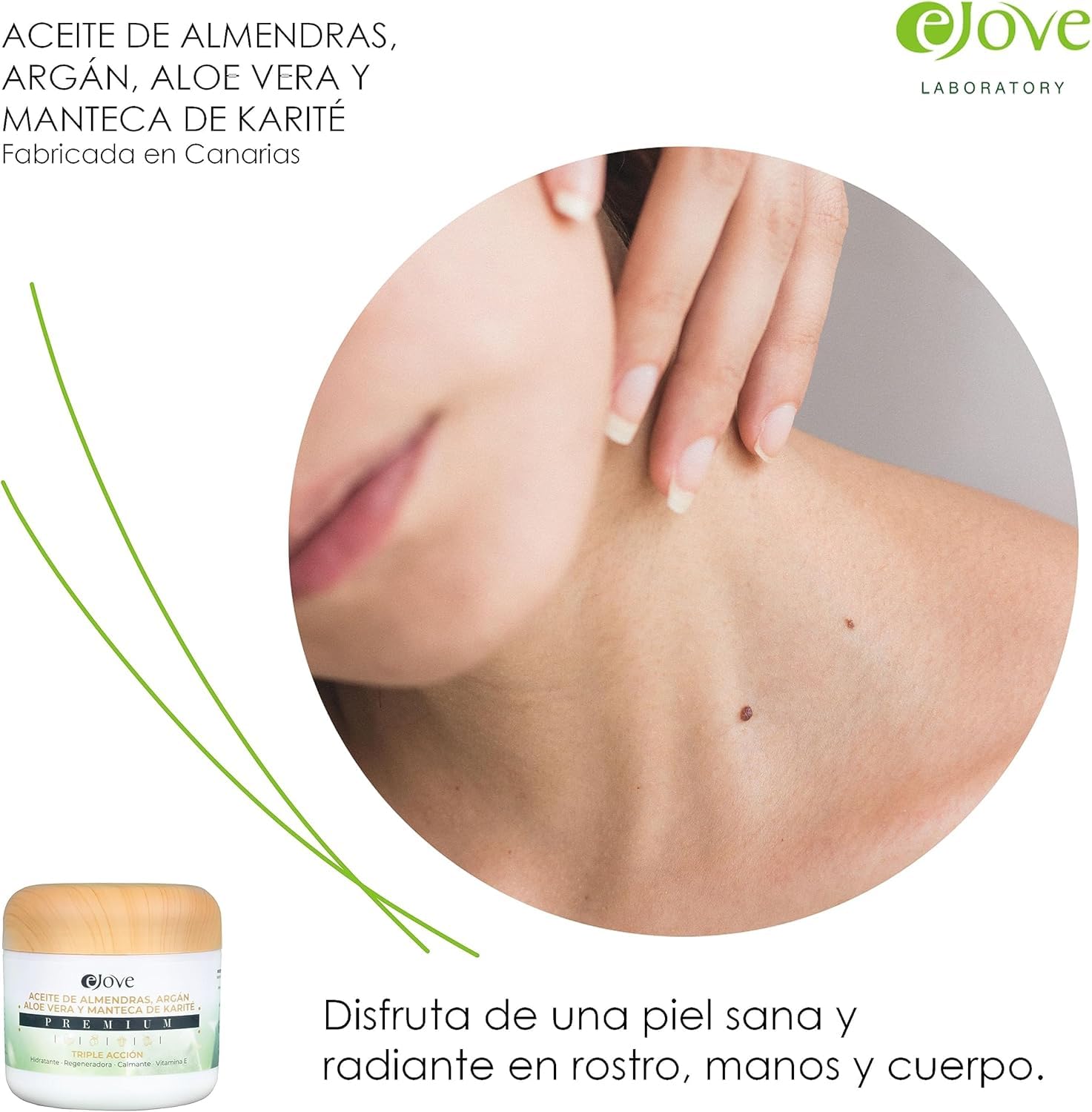Ejove - Krem nawilżający do twarzy i ciała dla kobiet - Organiczne czyste masło shea - Aloes Vera - Olejek migdałowy - Arganowy - Krem przeciwstresowy - Masło Shea z witaminą E