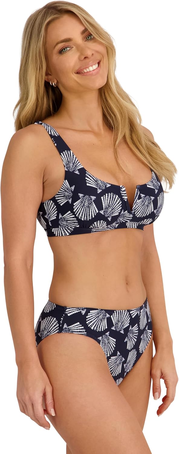 Nautica Women's Bikini Top – V-Wire Bralette, Swim Top, Quick-Dry, Removable Pads, UPF+50 Sun Protection