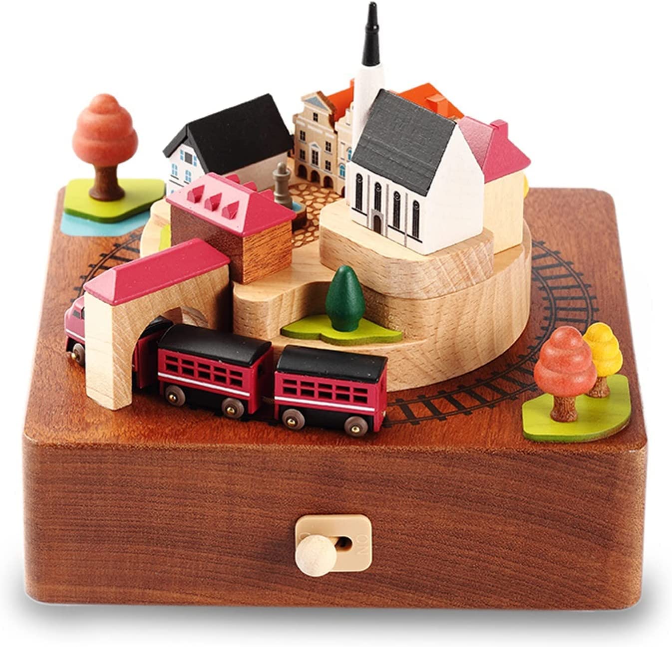 Caja Musical con Mecanismo de Madera Tallada, Caja Musical de Cuerda, Regalo para Navidad, cumpleaños, San Valentín (1), 1