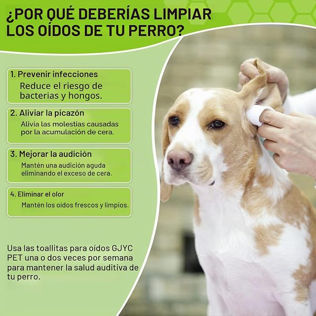 Foto 5 de 7 de Toallitas para Oídos de Perro - Limpiador de Oídos para Gatos y Perros, Toallitas Limpiadoras para Oídos…