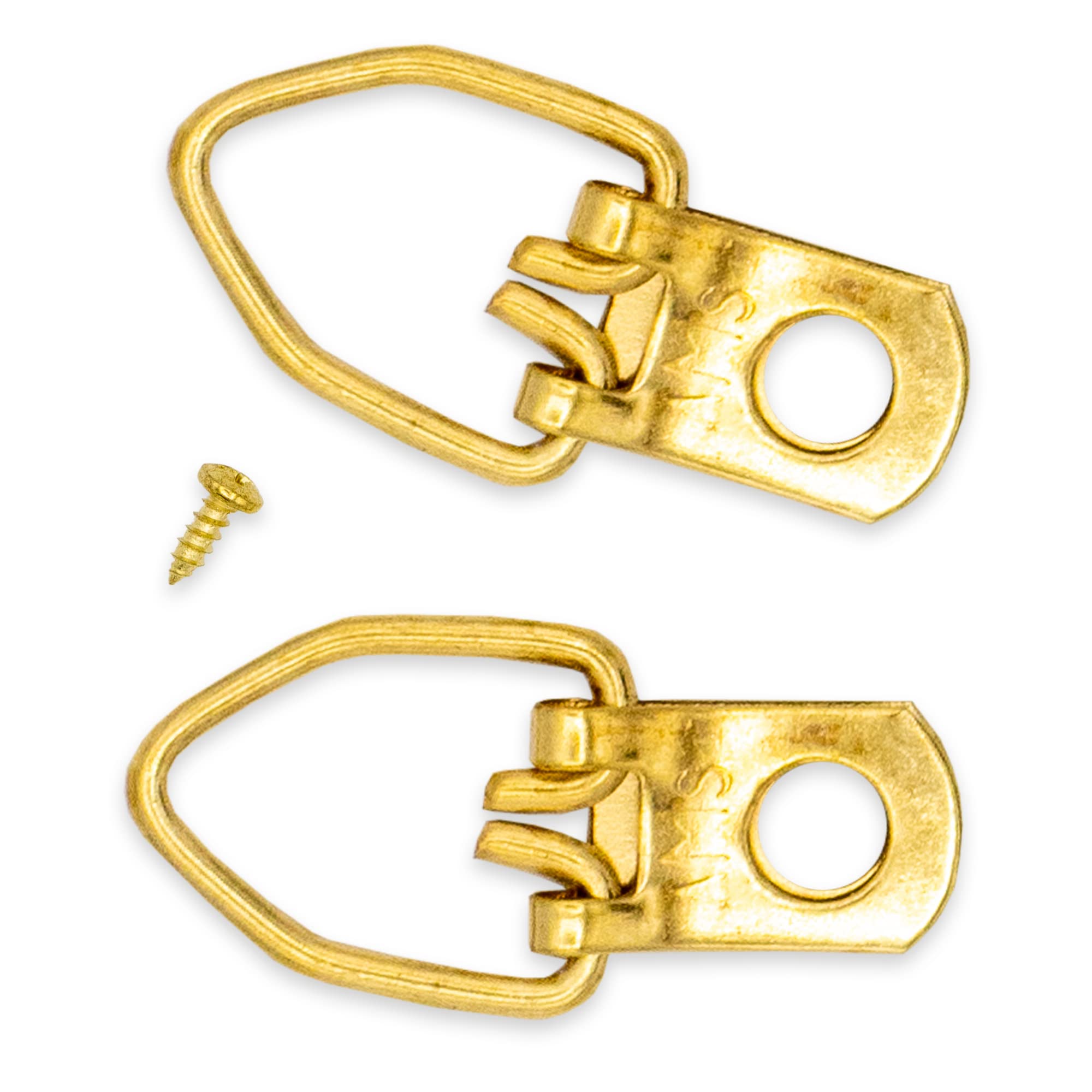 100 Brass Plated Heavy Duty 1 Hole D Ring Strap Picture Hanger W/screws by Wiseacresart