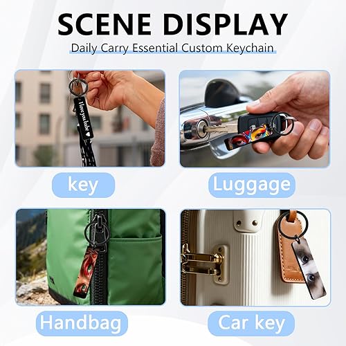 Miniatura 5 de Llavero grabado con texto y foto de ojo personalizado,Ojos personalizados personalizados llaveros de doble cara de acero inoxidable