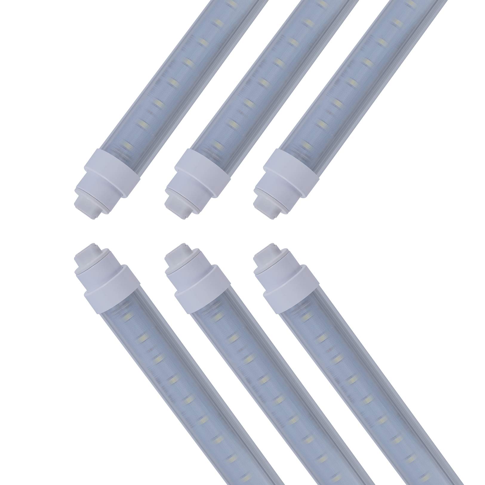 6 Pack T10 6FT 48W LED Double Sided Tube Light Bulb,Rotatable R17D/HO Base,6 Foot Outdoor Double Sided Advertisement Sign Lighting,Replace T8 T12 Fluorescent Light,Daylight White 6500K,Striped Cover