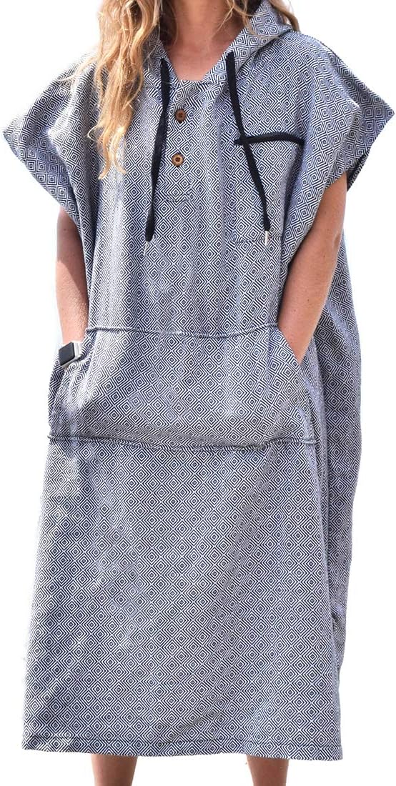 Open Road Goods Surf Poncho - 100 Cotton Adult Hooded Changing Towel | Grey Black Turkish Robe | Surf Change Poncho, Surfers Robe, Wetsuit Changing Robe | Men & Womens Swim Parka - Image 6