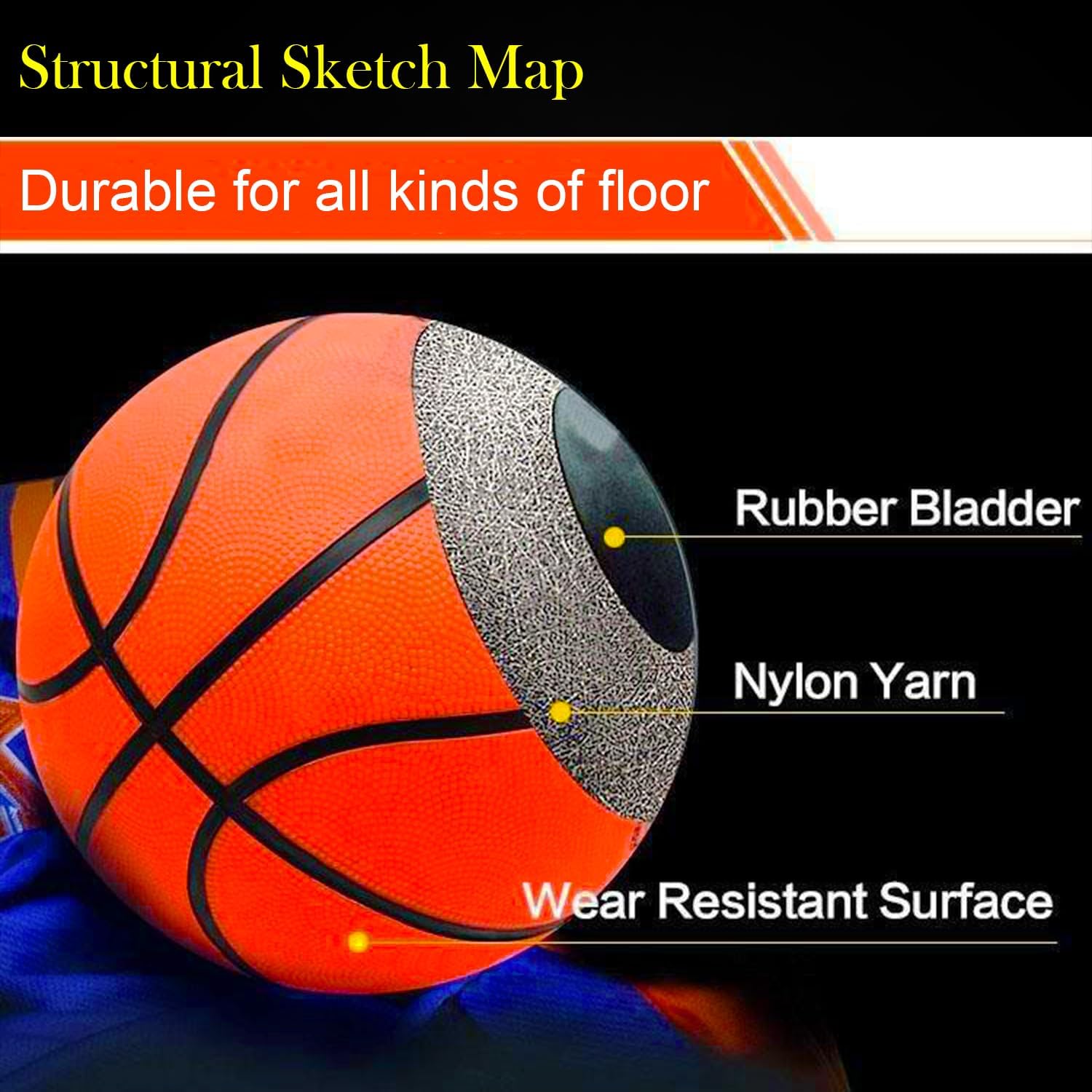 Glow in the Dark Basketball with 2 LED Lights,12 Batteries, Size 7 (29.5"), Impact Activated Light Up Basketball Indoor Outdoor for Teen Boys Age 8-15, Easter Basket Stuffers, Easter Gifts for Kids
