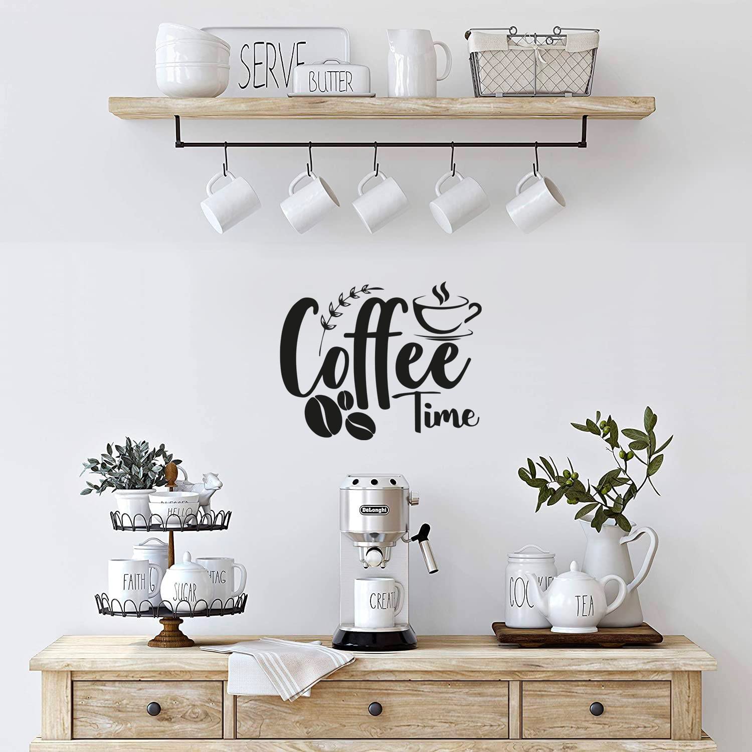 Adesivo da parete rimovibile per tazza da caffè e tè, per