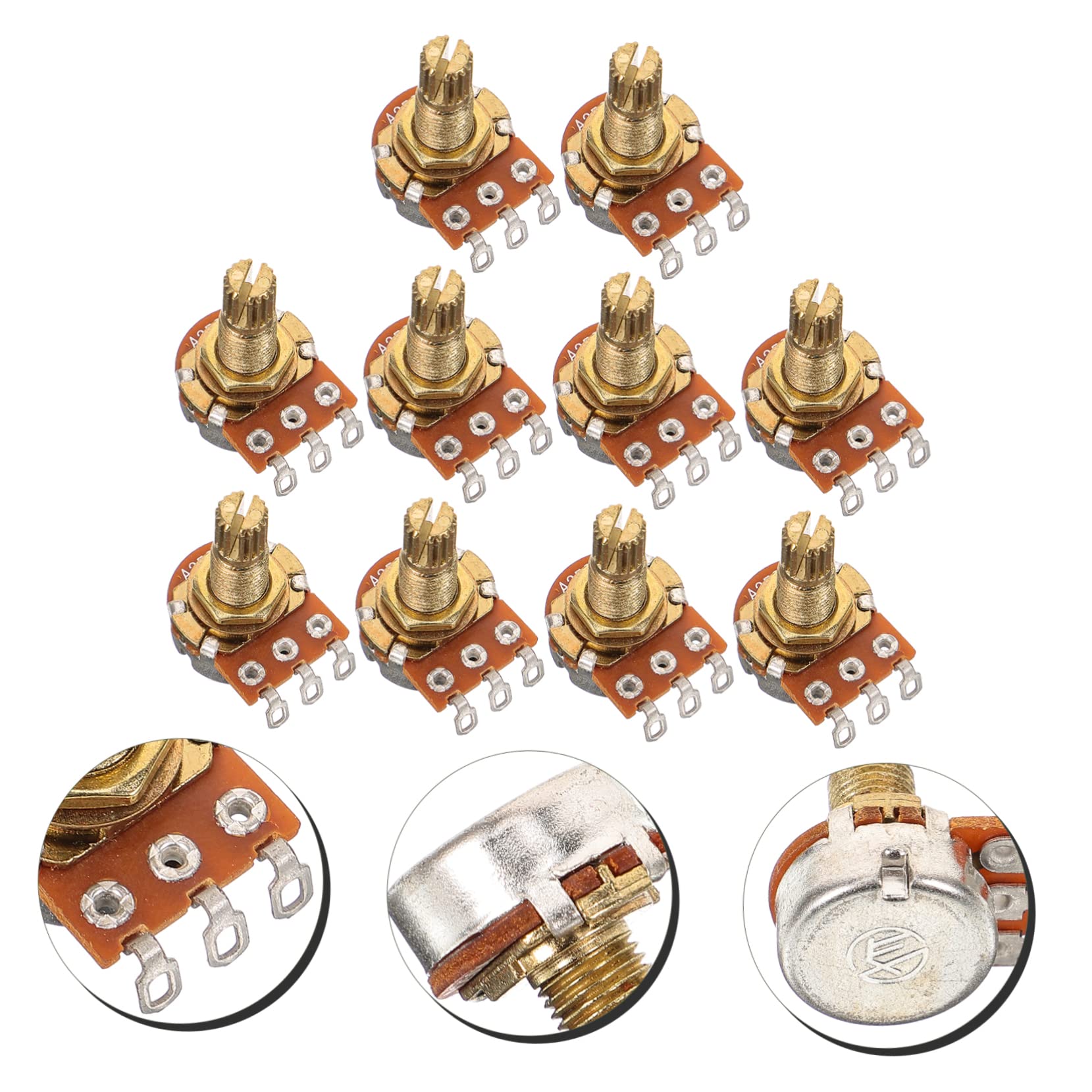 Abaodam 30 Piezas Potenciómetro De Guitarra Potenciómetro De Reemplazo De Guitarra Control De Volumen De Guitarra Piezas De Guitarra Eléctrica Eje Dividido Ollas De Audio Accesorios