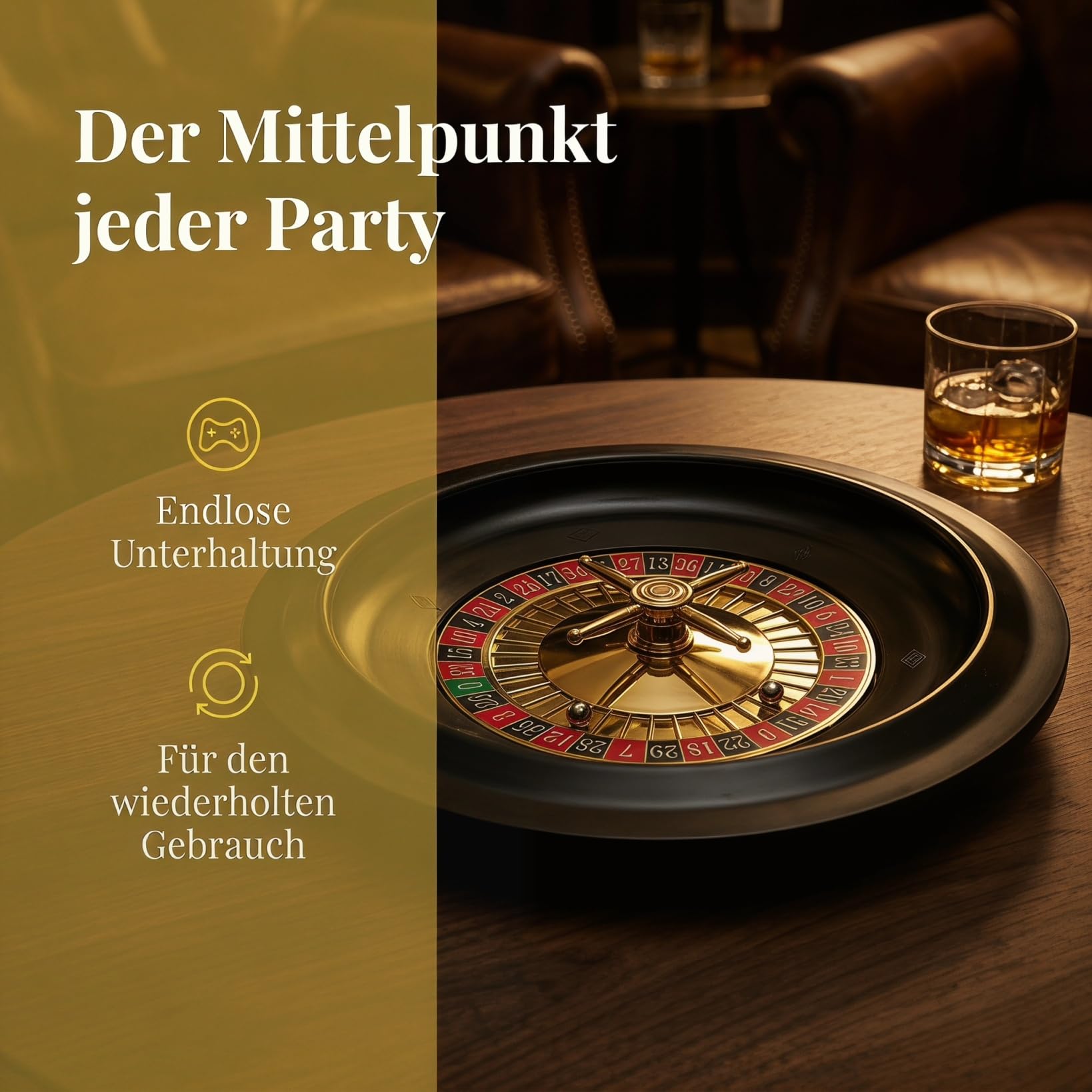 Toyvian Roulette Russe Jeu De Poker Roue Rotative Compacte 10 Pouces Accessoire De Table Léger pour Soirées Entre Amis Et Bars