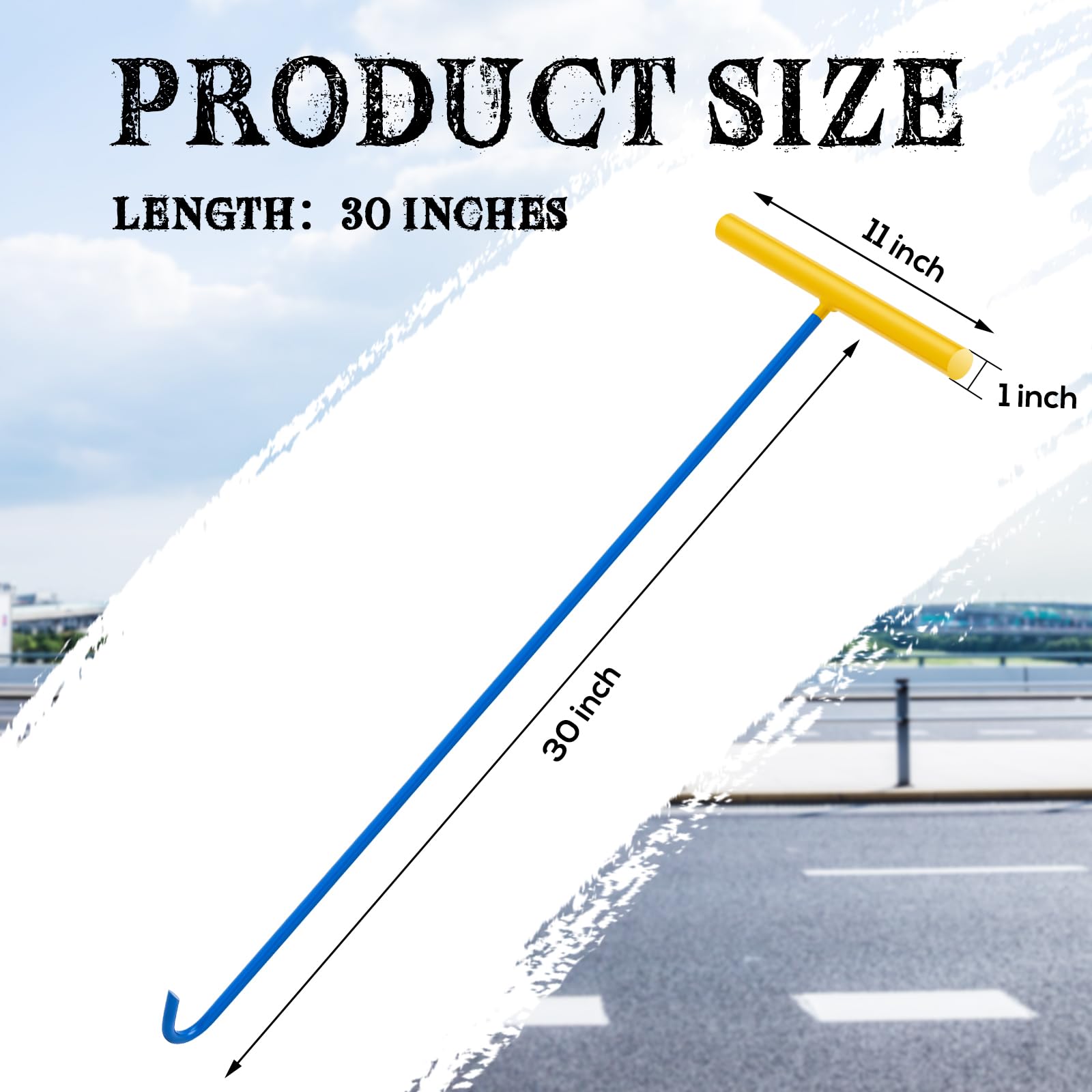 Heavy Duty Manhole Cover Hook - 30 Inch Lifting Tool -2