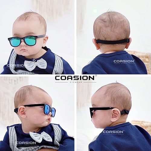 Miniatura 2 de COASION CA8042 - Gafas de sol polarizadas flexibles para recién nacidos con correa para niños y niñas de 0 a 12 meses