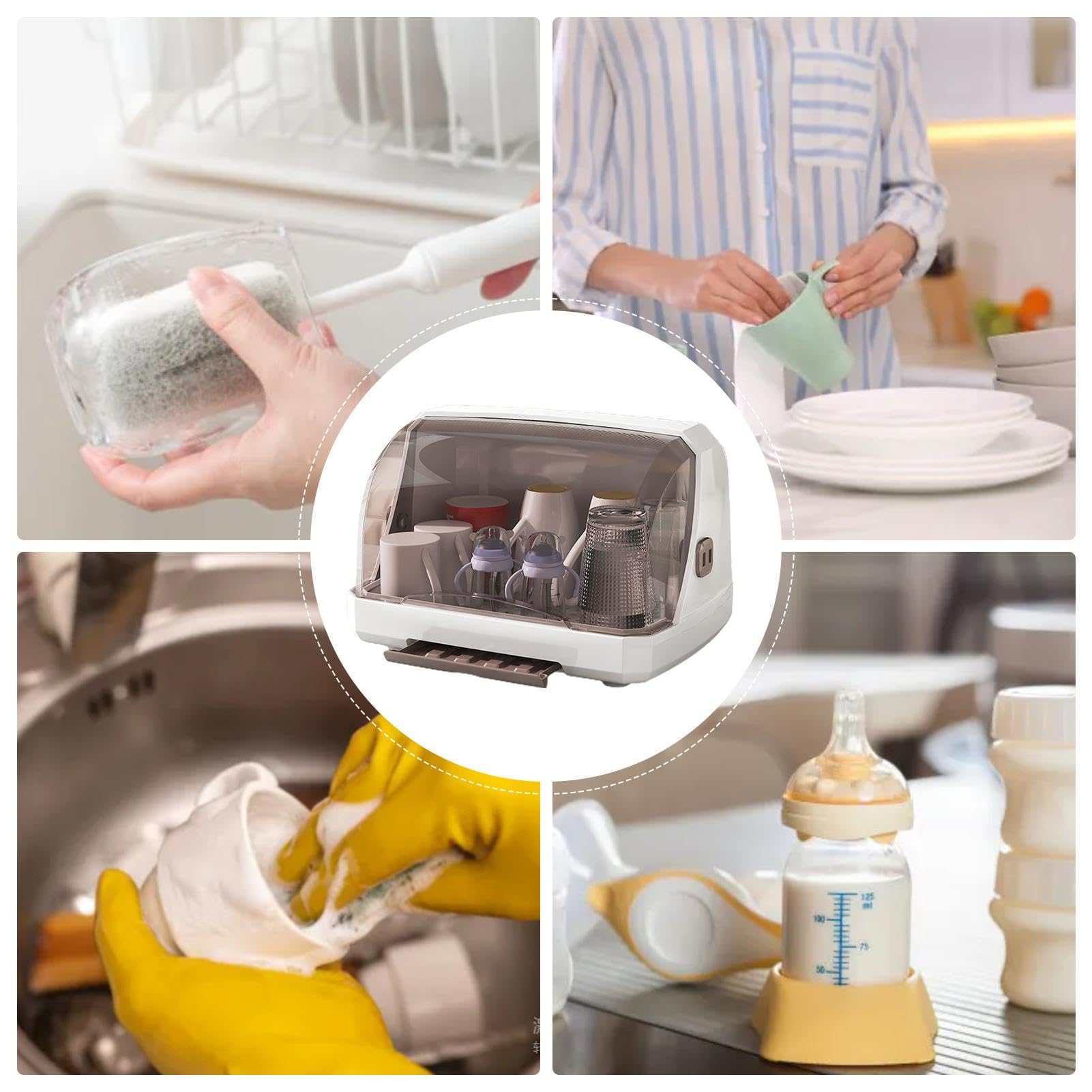 Boîte De Rangement Pour Biberons – Boîtes De Rangement Pour Sèche-linge Pour Assiettes, Tasses | Support De Stockage De Biberons D'allaitement, Support De Séchage De Biberons Avec Couvercle, Boîte De