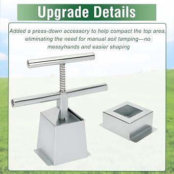 4 Soil Blocker, Seed Handheld Block Maker, Soil Blocking Tool for Seed Starting in Greenhouse, Garden, and Farm Use