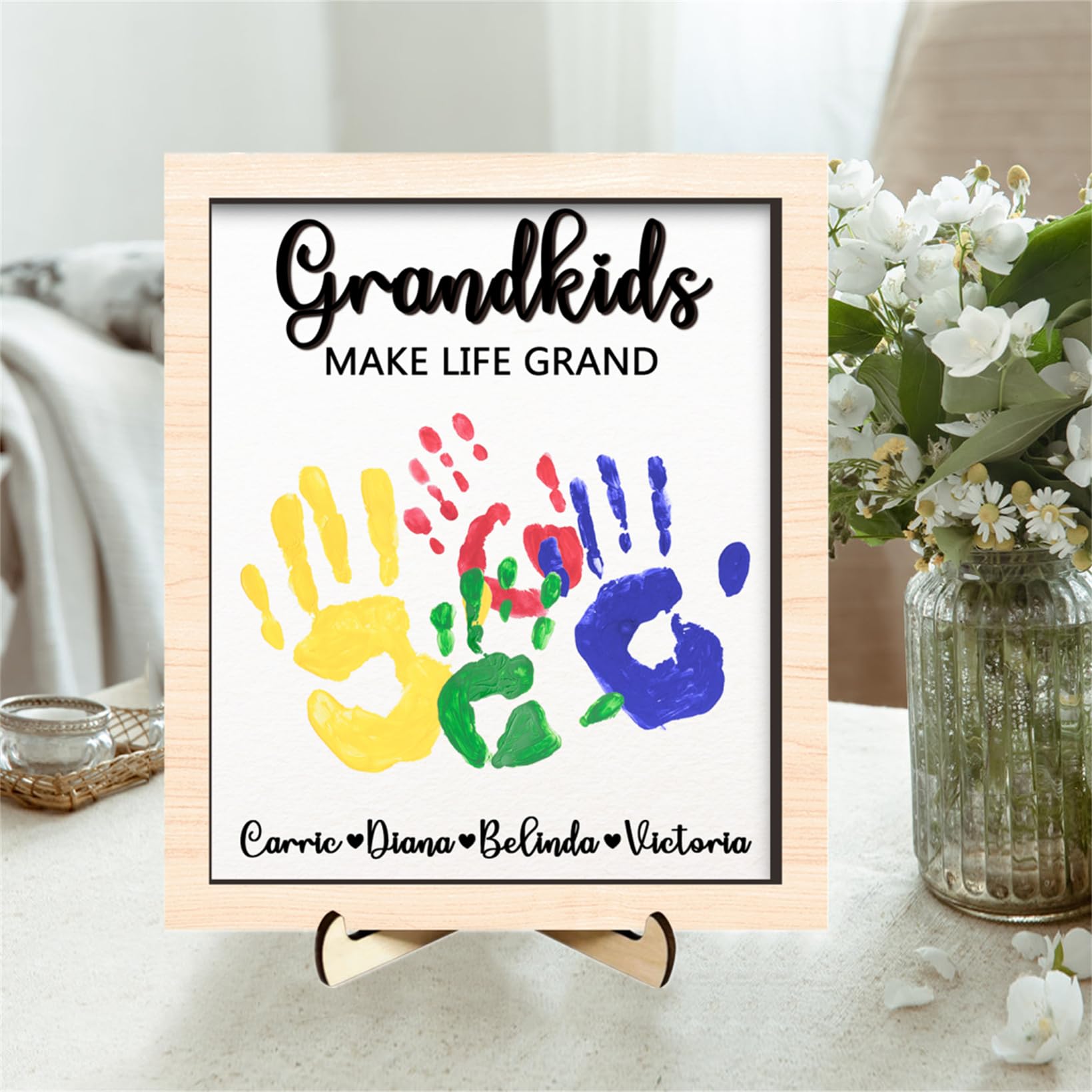 Amazon.com: Dertacoa Grandkids Make Life Grand DIY Handprint