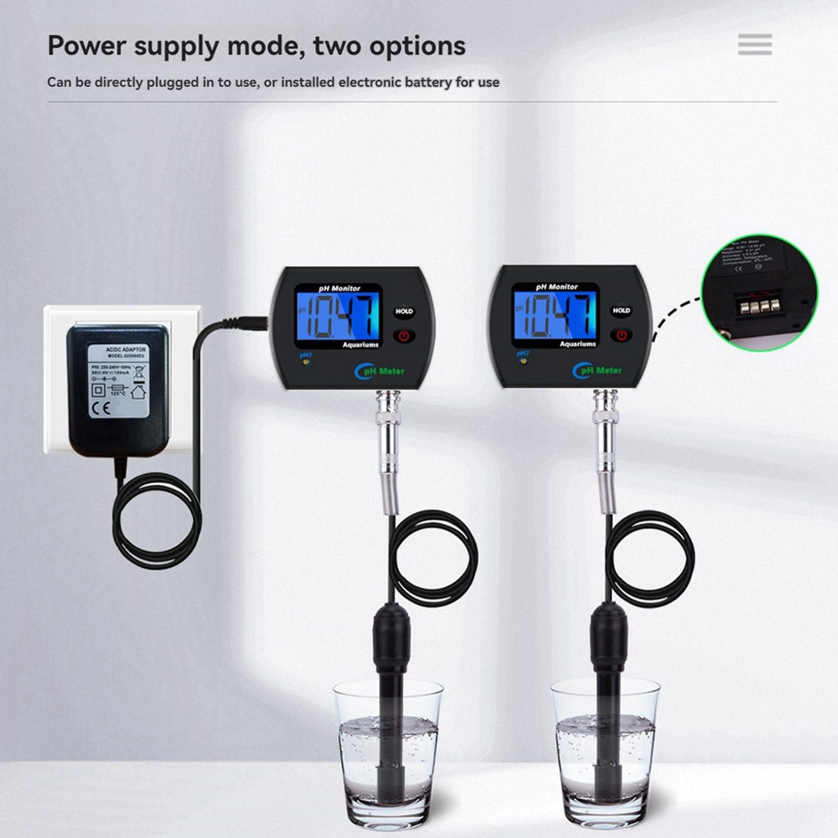 2X Digitale Acqua Potabile per Acquario Monitor PH Online Tester Professionale Accurato Della Qualità 'Acqua Spina UE