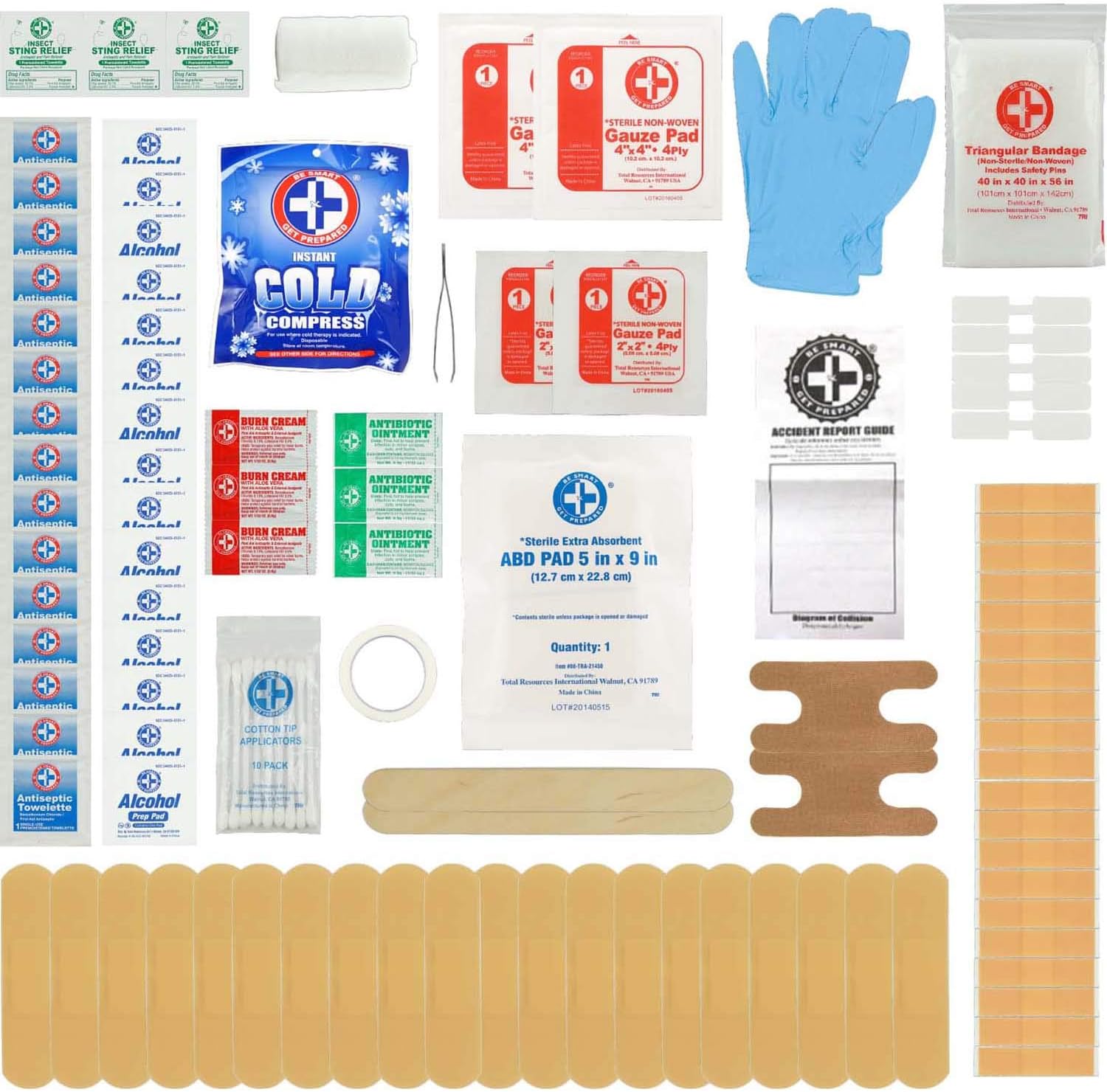 Be Smart Get Prepared 125 Piece First Aid Kit - Office, Home, Car, School, Emergency, Survival, Camping, Hunting, and Sports : Health & Household