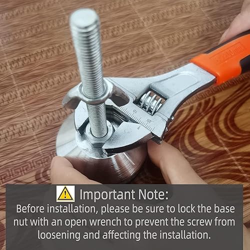 Miniatura 7 de Paquete de 3 patas de soporte central de altura ajustable para marco de cama, listones centrales de cama, patas de soporte de acero extra duraderas