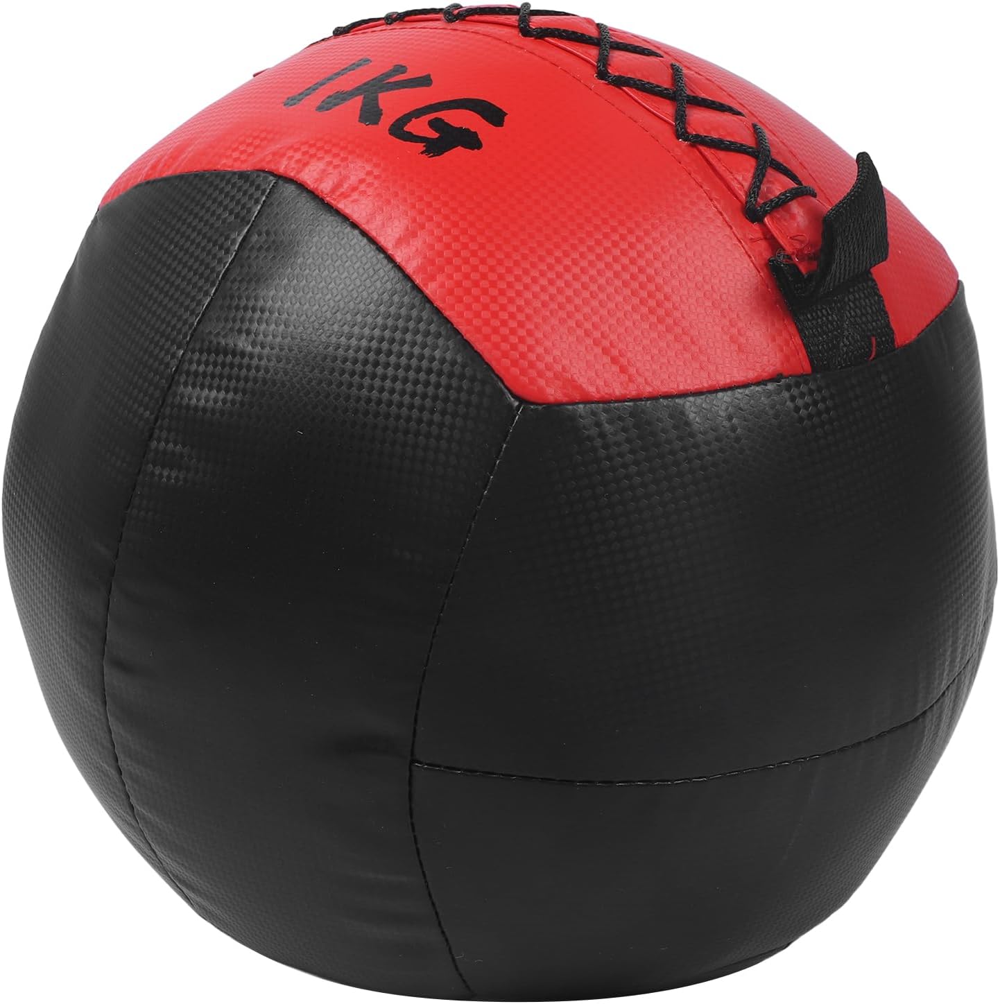 Weighted Wall Ball 2.2lb 1KG PU Leather Soft Exercise Fitness Weight Ball for Strength Stretch Training (Black Red), Rushbomvh8mqpeso7-11
