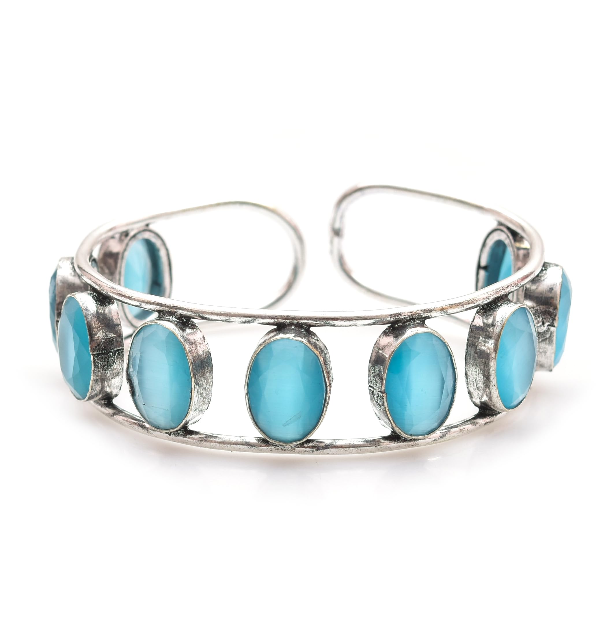 Rozy Styles Womens Turquoise Silver Plated Cubic Zirconia Stylish Crystal Charm Bracelet for Women (B0CHS3SHJK) Amazon Price History, Amazon Price Tracker