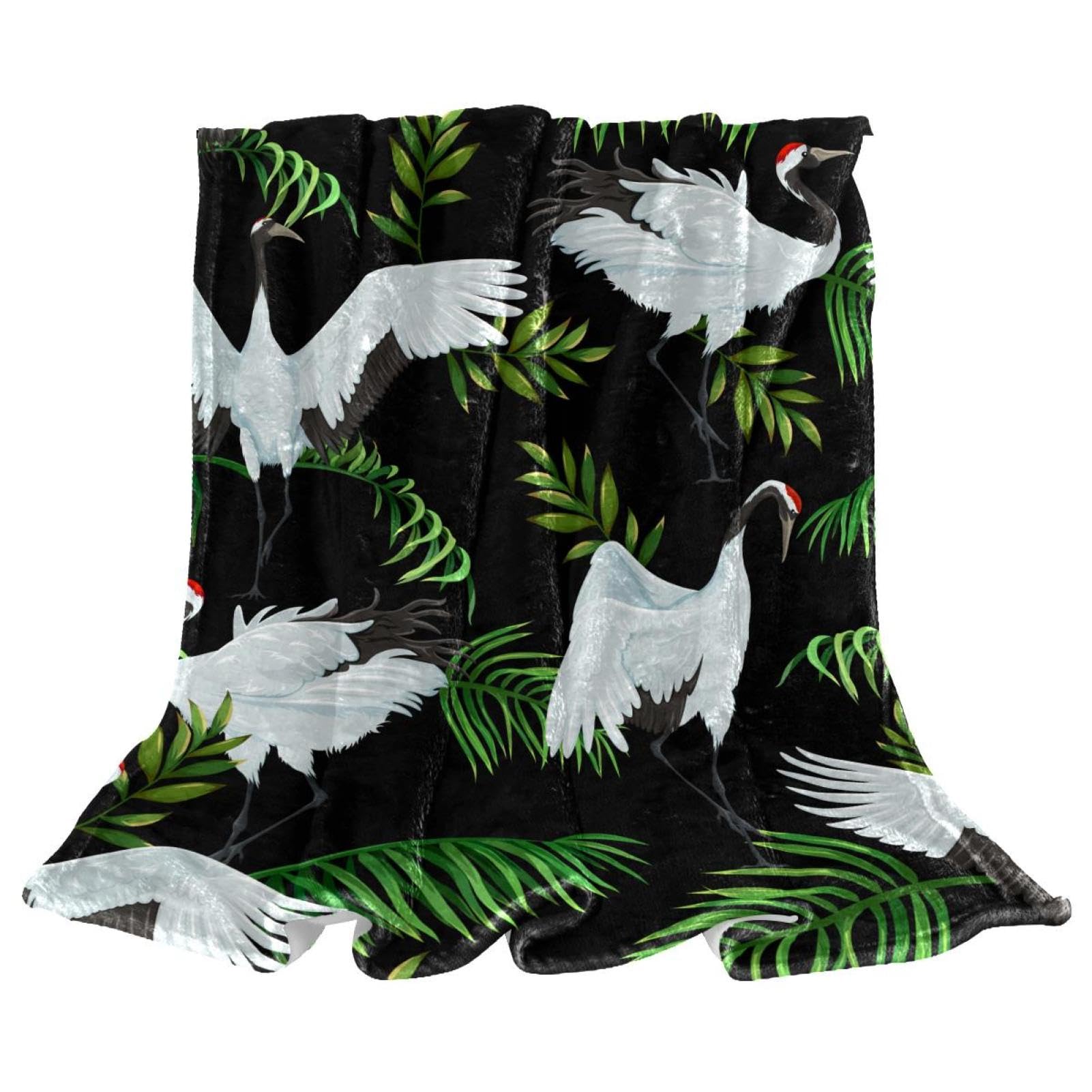 Couverture polaire oiseau blanc plaid chaud canape lit adieu frissons