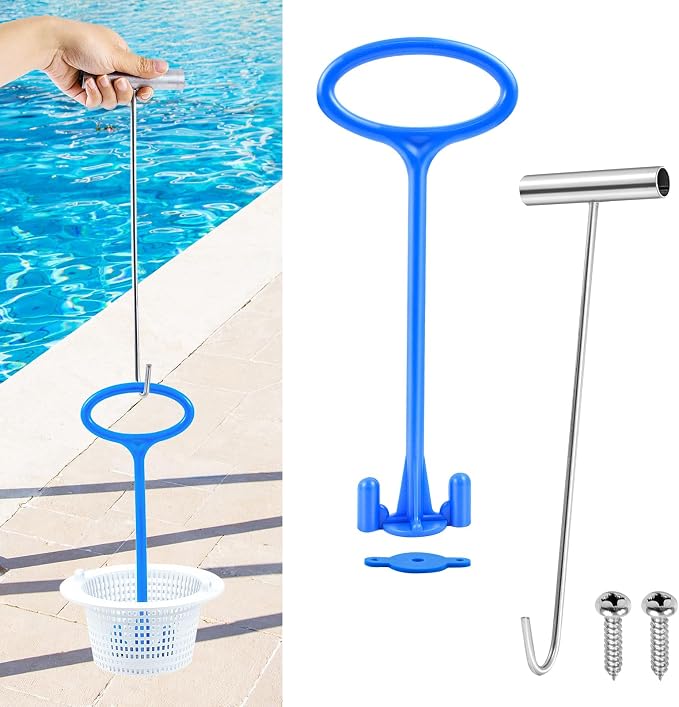 Cestello Skimmer Per Piscina Con Manico | Filtro Pesante Per Foglie E Detriti | Pulizia Facile Per Piscine E Laghetti