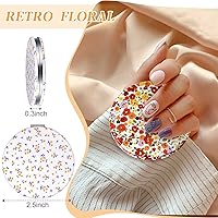 Vista 2 de Vicenpal 6 Pack Floral Compact Mirrors for Women, Mini Folding Pocket Makeup Mirror with Magnification, Portable Travel Purse Mirror, Gift for