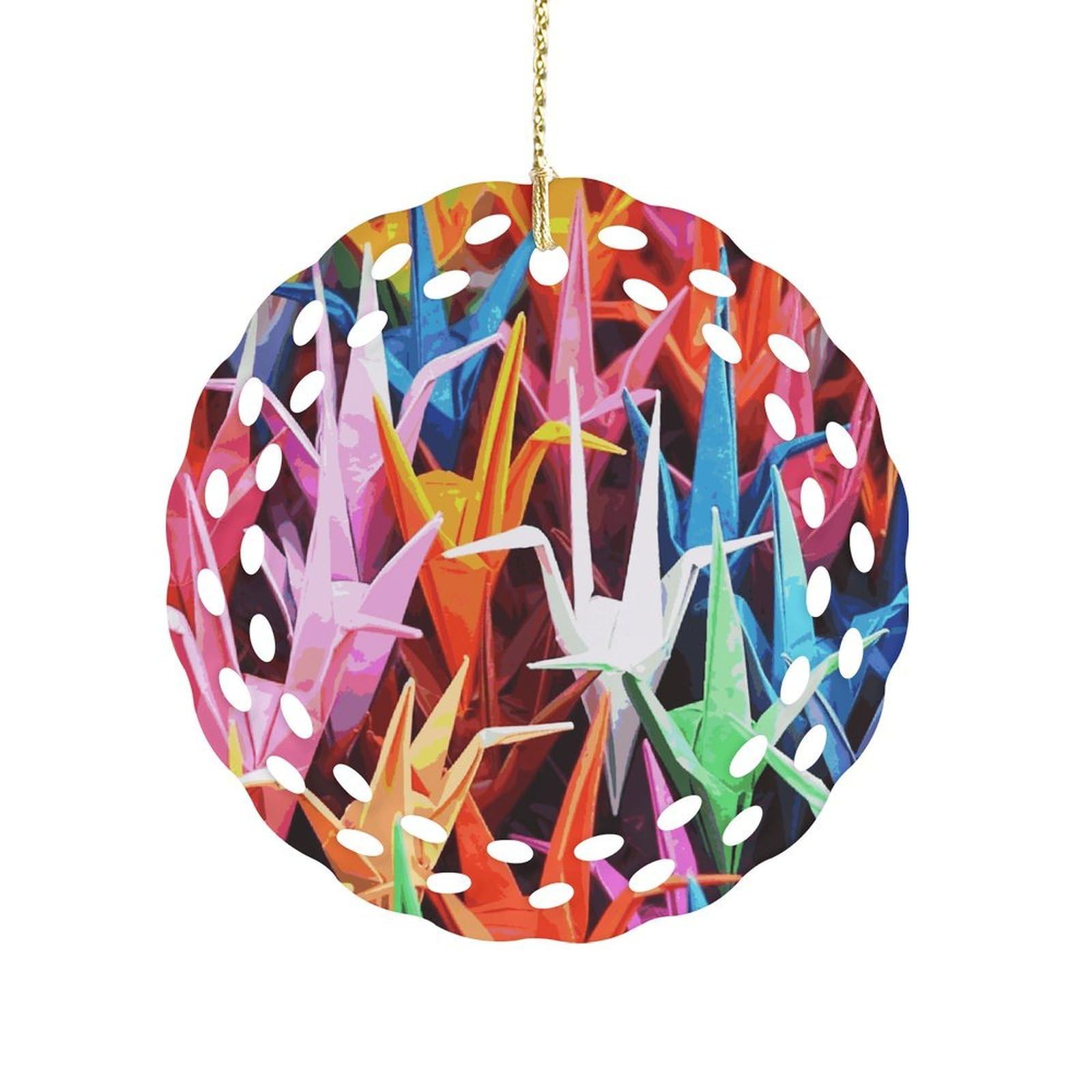 Origami Paper Cranes Christmas Ornament Holiday Hanging Decoration Xmas Tree Keepsake Personalized Xmas Tree Ornament Round Ceramic Ornaments for Keepsake Gifts Ideas Home Decor