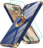 Vista 223 de Gritup Funda para Samsung Galaxy A14 5G: Funda para Samsung A14 2 piezas, protector de pantalla, soporte de anillo de rotación de 360°, soporte