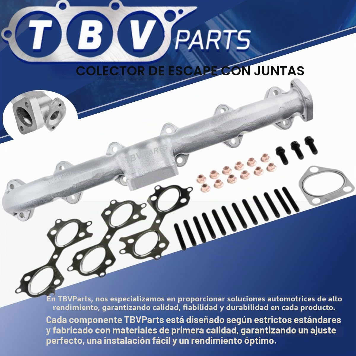 Colector De Escape 11622248166 Mas Juego De Juntas 18407788422 Hecho De Hierro Dúctil 11627788422 Compatible Para E60 E61 E65 X5 3.0d 2.5d M57 M57N 325d 330d 525d
