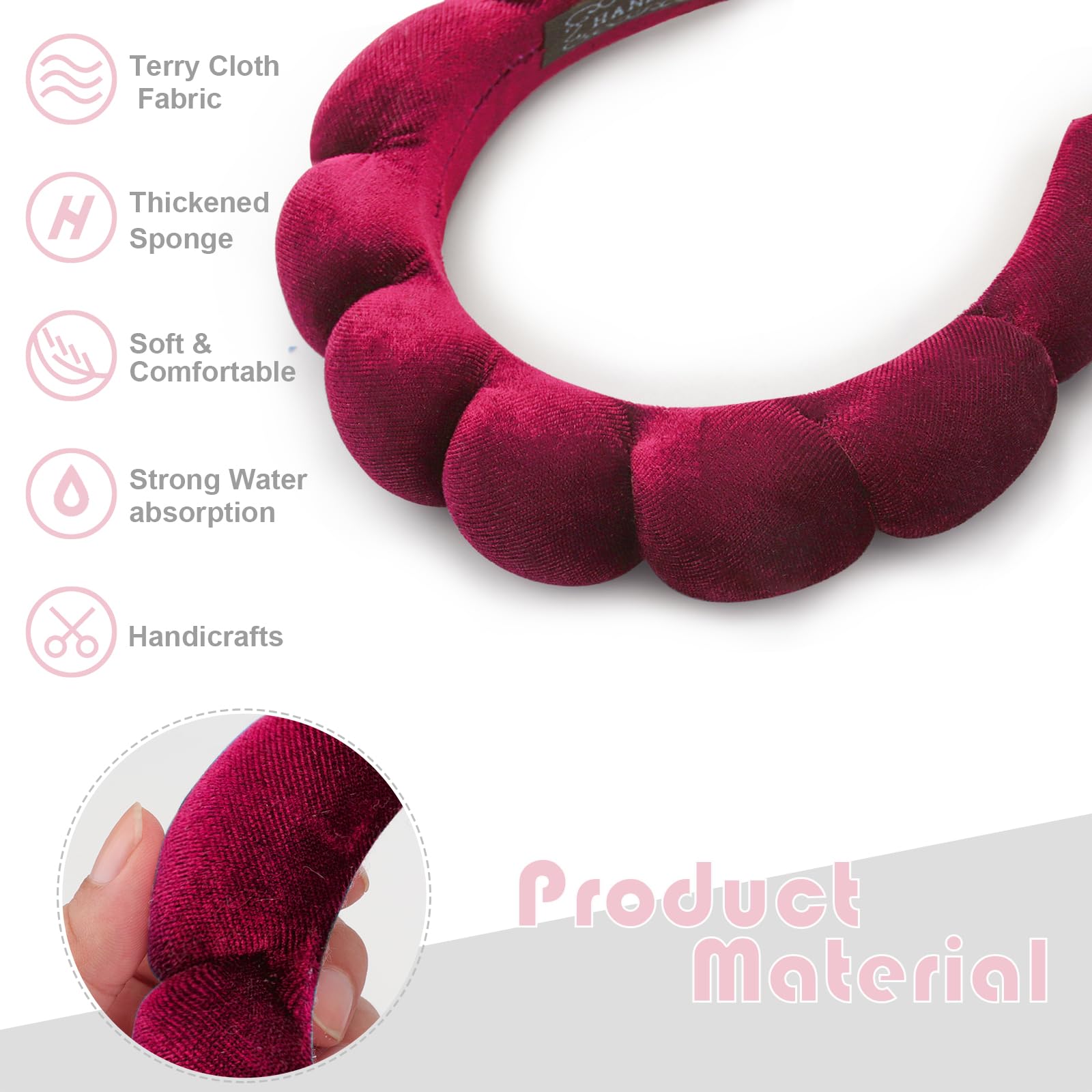DRESHOW Spa-Stirnband für Damen Schwamm-Stirnband zum Waschen des Gesichts Wolken weiches Frottee-Stirnband für Makeup und Hautpflege