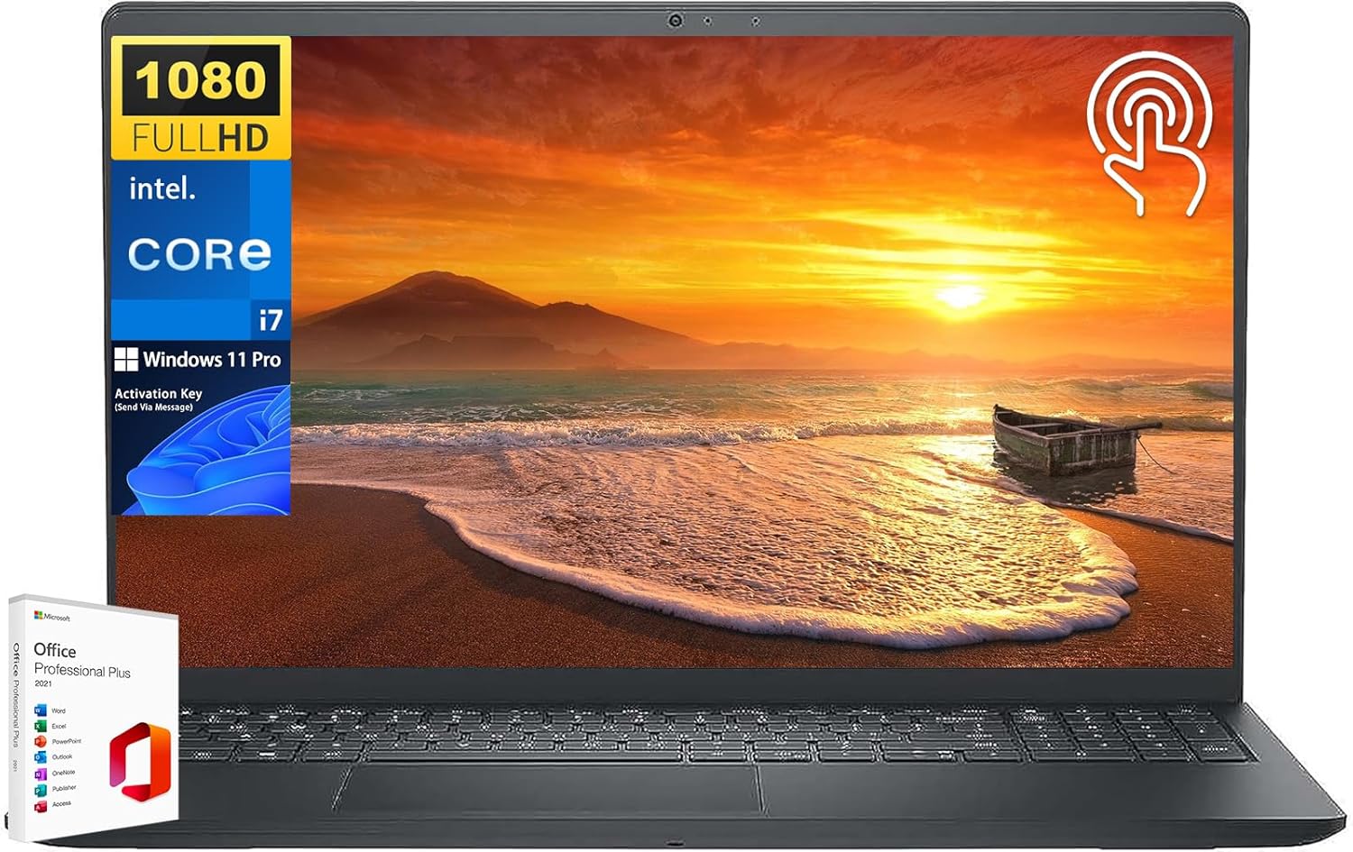 Dell Inspiron 15 3530 15.6” FHD Touchscreen Laptop, w/Office Lifetime License, Intel 13th Gen Core i7-1355U Up to 5.0 GHz, 16 GB RAM, 1 TB SSD, Iris Xe GPU, Wi-Fi 6, Webcam, HDMI, Windows 11 Pro
