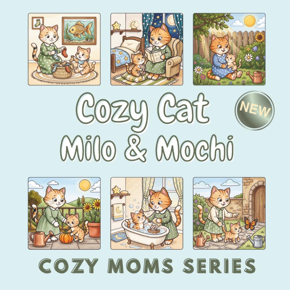 Cozy Cat Mom: Milo & Mochi: A Bold & Easy Coloring Book of 50 Cozy Cat Family Moments for the Whole Family to Enjoy Together (Cozy Moms Series)