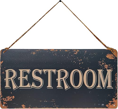 ZOVSON Letrero de metal vintage para colgar en la pared, diseño rústico verde para inodoro, decoración del hogar para baño, oficina o negocios, 5 x ZOVSON Letrero de metal vintage para colgar en la pared, diseño rústico verde para inodoro, decoración del hogar para baño, oficina o negocios, 5 x