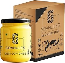 GRANULES Pure Cow Ghee 500ml | Natural Desi Ghee | Premium Cow Ghee | Organic Pure Ghee | Traditional Method | Authentic for Cooking | Healthy & Flavorful | Ghee Cow 500ml Glass Jar - Pack of 1