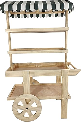 Miniatura 3 de FixtureDisplays Carrito de flores para carrito de expedición de granjeros del condado de la feria del condado de la feria de madera con estante