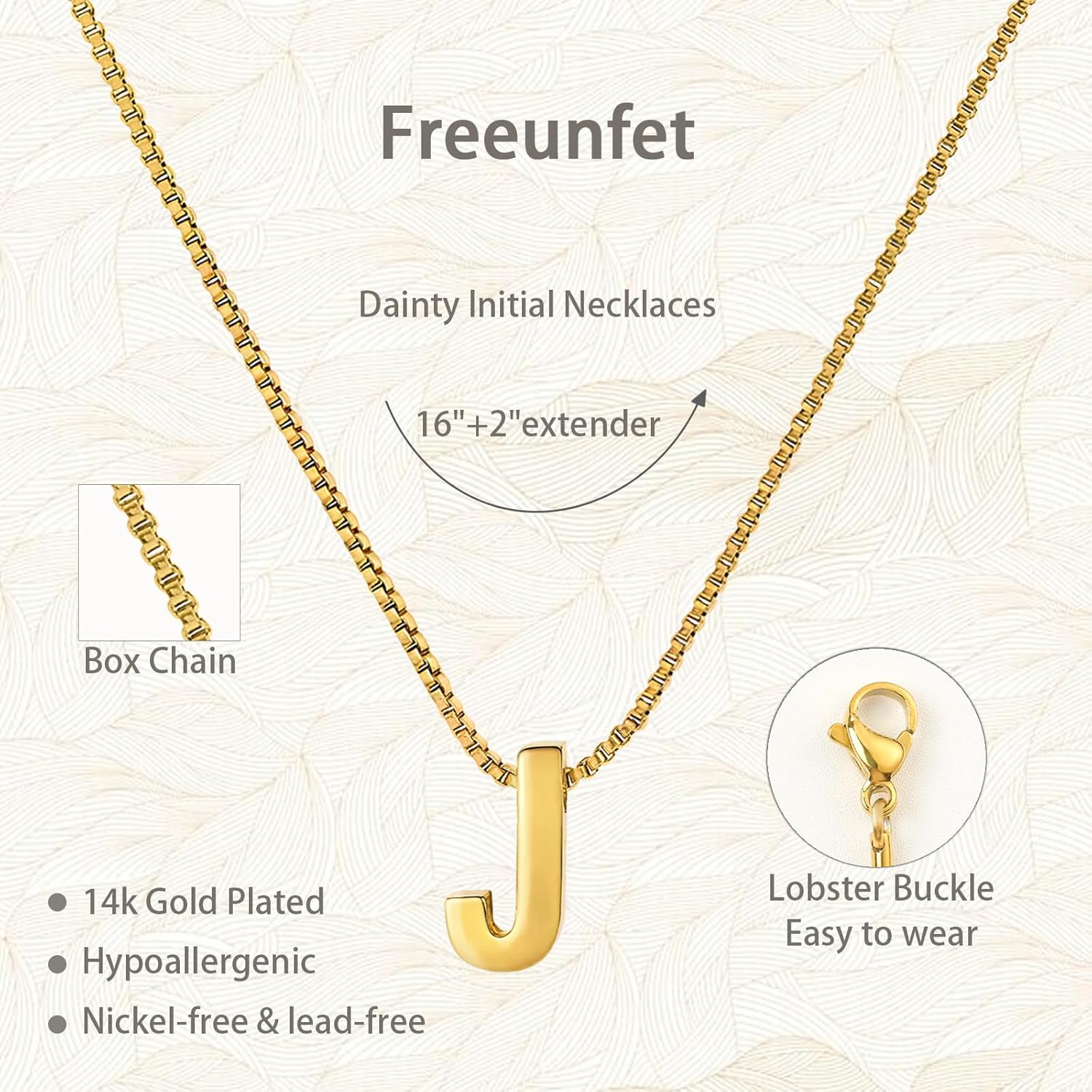 Initial Necklace for Women, 14k Gold Plated A-Z Letter Pendant Necklace, Personalized Tiny Dainty Box Chain Choker, Classic Simple Jewelry Gift for Her - Image 4