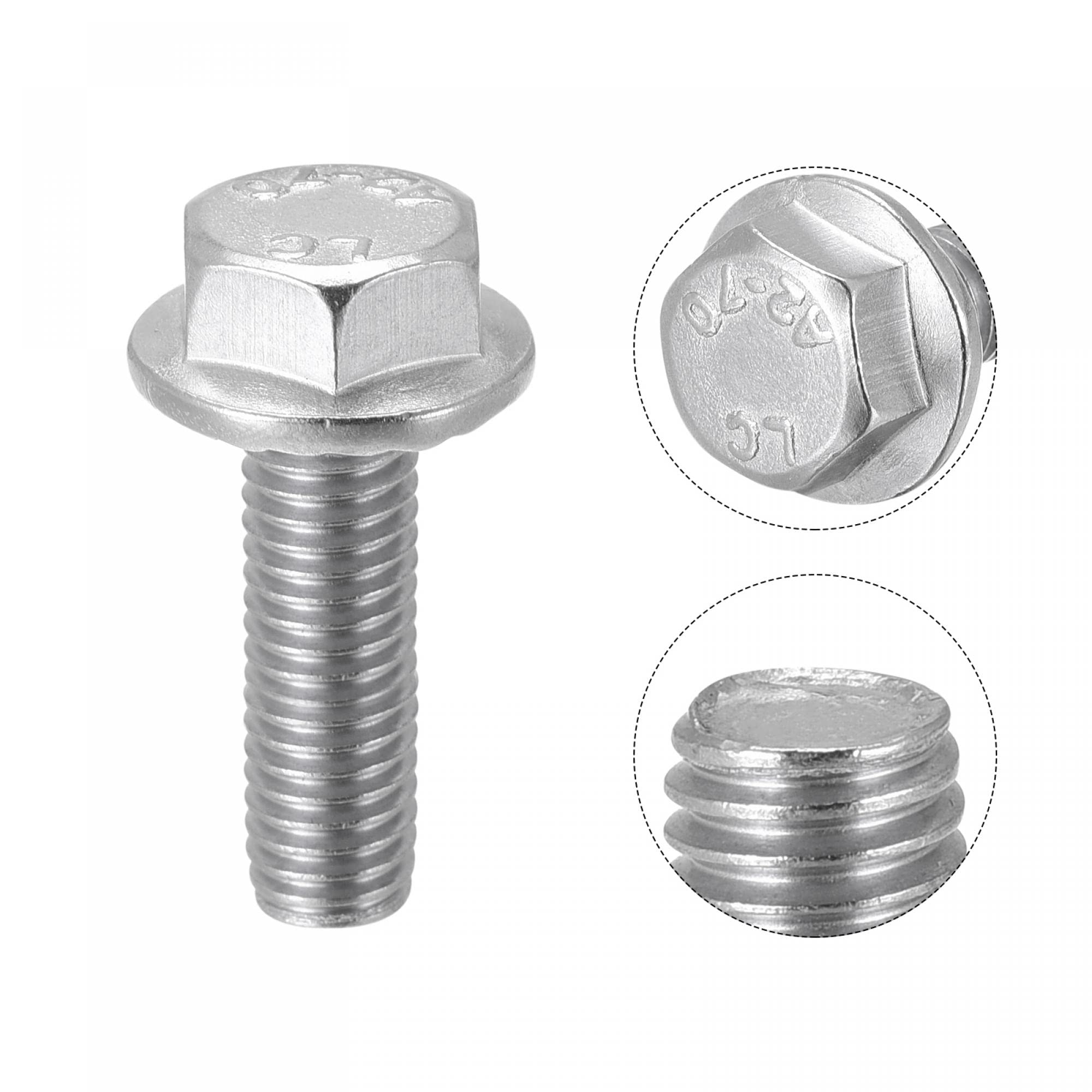 M8-1,25 x 40 mm, tornillos hexagonales de brida de acero inoxidable 18-8 (304), acabado liso, DIN 6921, 15 unidades M8-1,25 x 40 mm, tornillos hexagonales de brida de acero inoxidable 18-8 (304), acabado liso, DIN 6921, 15 unidades